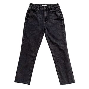 Pacsun Mom Jeans Washed Black Raw Hem Tapered High Rise Waist 90s Y2K Women’s 27